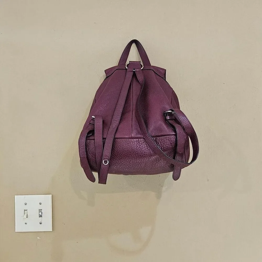 Coach preppy grunge burgundy pebbled leather Billie backpack